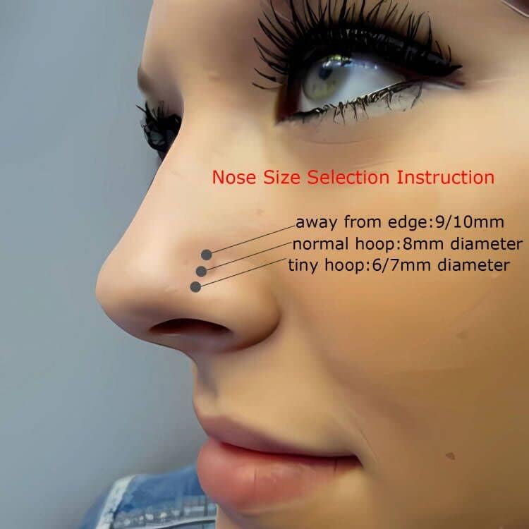 NewkeepsR 3PCS-0.8mm(20g) Nose Hoop Seamless Small Tiny Rings, 316L Steel Hinged Clicker Segment Cartilage Tragus Earrings-5/6/7mm - Image 5